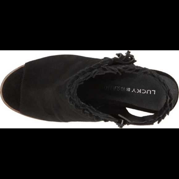 ❤️Lucky Brand ❤️Black suede open toe size 11 shoes - Picture 5 of 5